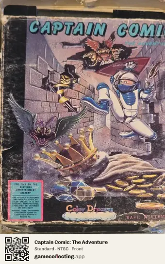 Captain Comic: The Adventure Nintendo Entertainment System, NTSC box front