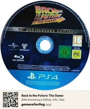 Back to the Future: The Game PlayStation 4, PAL disc