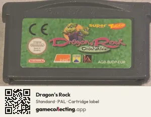 Dragon's Rock Game Boy Advance, PAL cartridge label