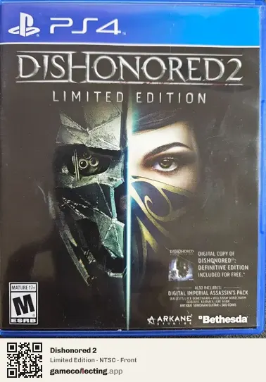 Dishonored 2 PlayStation 4, NTSC box front