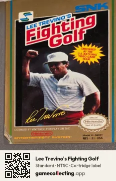 Lee Trevino's Fighting Golf Nintendo Entertainment System, NTSC cartridge label