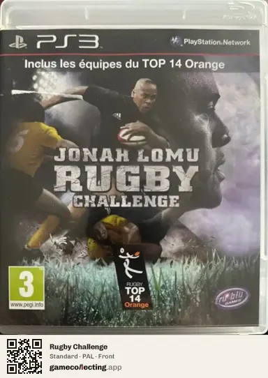 Rugby Challenge PlayStation 3, PAL box front