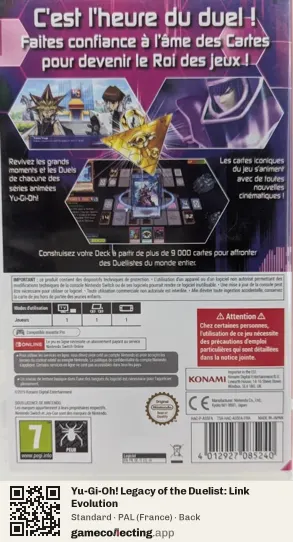 Yu-Gi-Oh! Legacy of the Duelist: Link Evolution Nintendo Switch, France box back