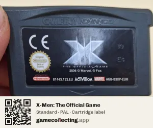 X-Men: The Official Game Game Boy Advance, PAL cartridge label