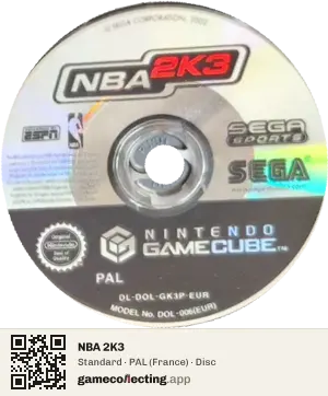 NBA 2K3 Nintendo GameCube, PAL disc