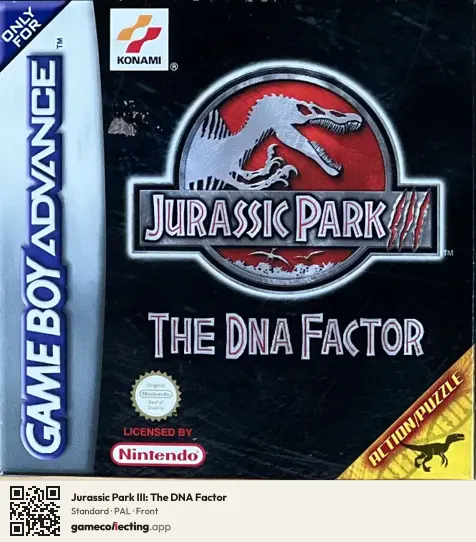 Jurassic Park III: The DNA Factor Game Boy Advance, PAL box front