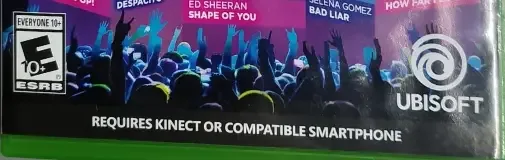 Just Dance 2018, the ESRB box on its front