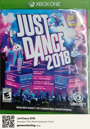 Just Dance 2018 Xbox One, North America box front