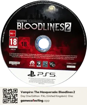 Vampire: The Masquerade: Bloodlines 2 PlayStation 5, PAL disc