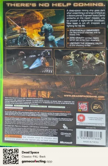 Dead Space Xbox 360, PAL box back