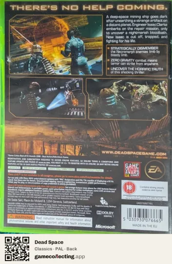 Dead Space Xbox 360, PAL box back