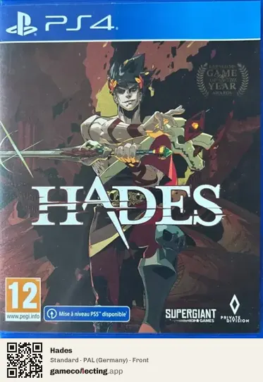 Hades PlayStation 4, Germany box front