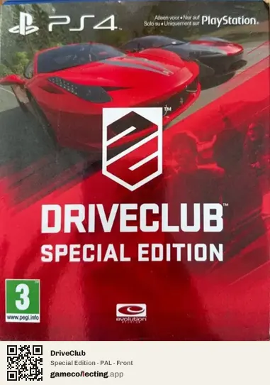 DriveClub PlayStation 4, PAL box front