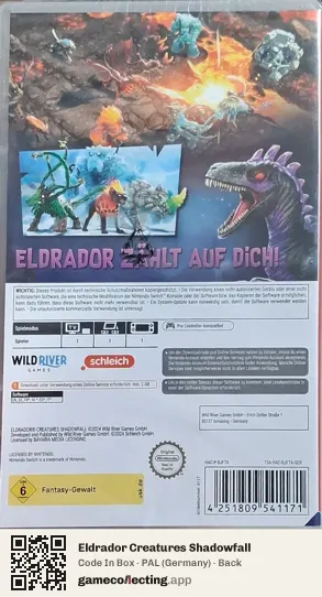 Eldrador Creatures Shadowfall Nintendo Switch, Germany box back