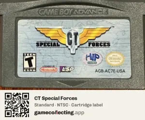 CT Special Forces Game Boy Advance, NTSC cartridge label