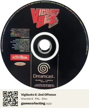 Vigilante 8: 2nd Offense Sega Dreamcast, PAL disc