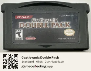 Castlevania Double Pack Game Boy Advance, NTSC cartridge label