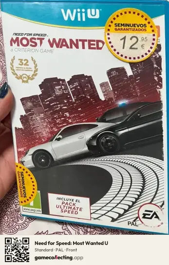 Need for Speed: Most Wanted U Nintendo Wii U, PAL box front