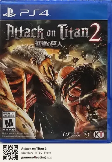 Attack on Titan 2 PlayStation 4, NTSC box front