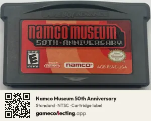 Namco Museum 50th Anniversary Game Boy Advance, NTSC cartridge label