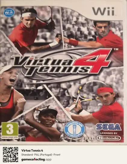 Virtua Tennis 4 Nintendo Wii, Portugal box front