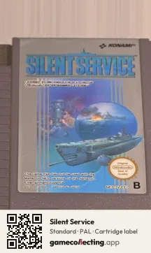 Silent Service Nintendo Entertainment System, PAL cartridge label