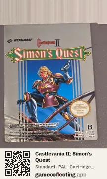 Castlevania II: Simon's Quest Nintendo Entertainment System, PAL cartridge label