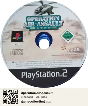Operation Air Assault PlayStation 2, PAL disc