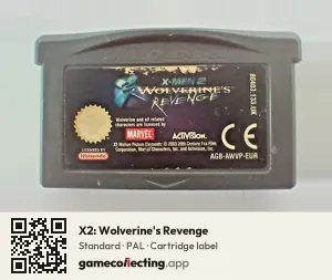 X2: Wolverine's Revenge Game Boy Advance, PAL cartridge label