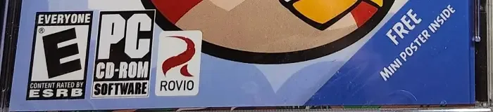 Angry Birds, the ESRB box on its front