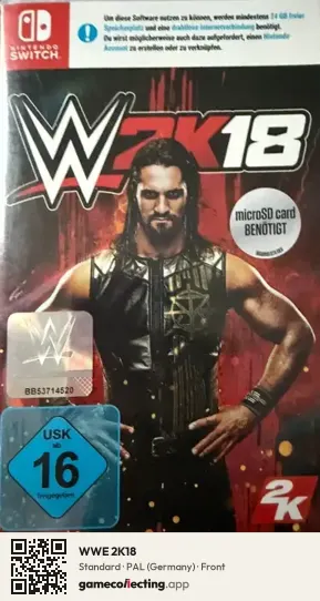 WWE 2K18 Nintendo Switch, Germany box front