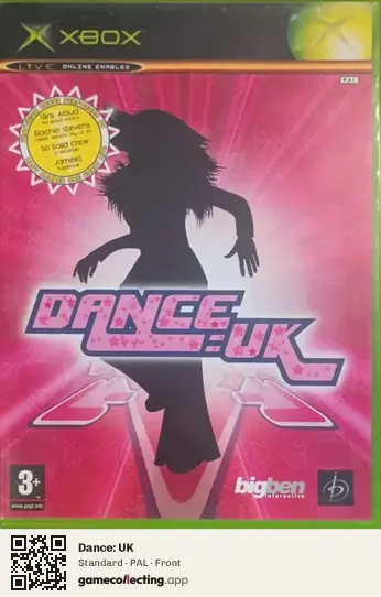Dance: UK Xbox, PAL box front