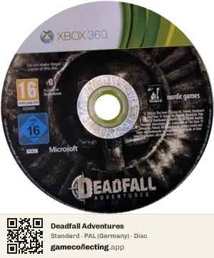 Deadfall Adventures Xbox 360, PAL disc