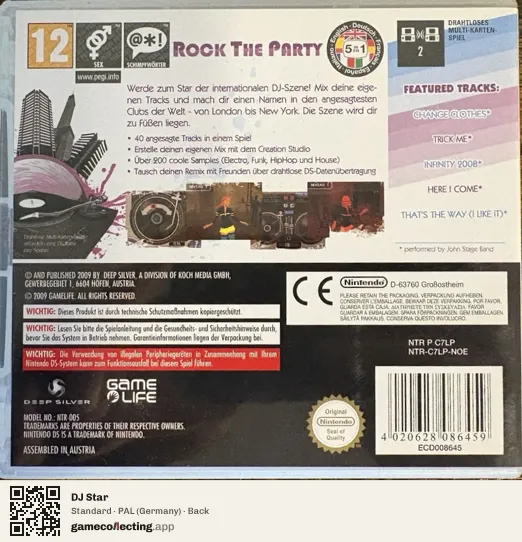 DJ Star Nintendo DS, Germany box back