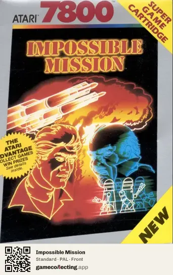 Impossible Mission Atari 7800, PAL box front
