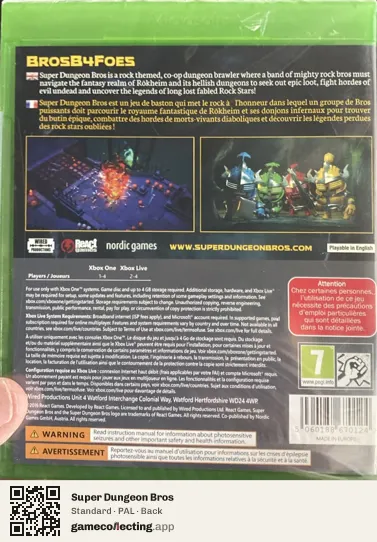 Super Dungeon Bros Xbox One, PAL box back