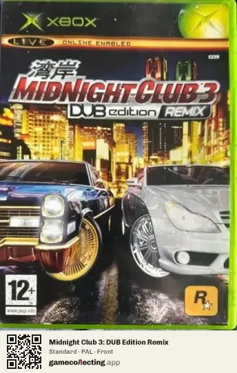 Midnight Club 3: DUB Edition Remix Xbox, PAL box front