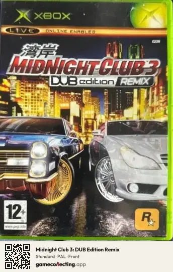 Midnight Club 3: DUB Edition Remix Xbox, PAL box front
