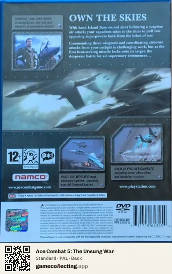 Ace Combat 5: The Unsung War PlayStation 2, PAL box back