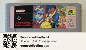 Beauty and the Beast Super Nintendo Entertainment System, PAL cartridge label