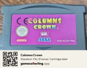 Columns Crown Game Boy Advance, PAL cartridge label