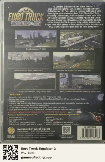 Euro Truck Simulator 2 Computer, PAL box back