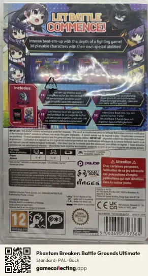 Phantom Breaker: Battle Grounds Ultimate Nintendo Switch, PAL box back
