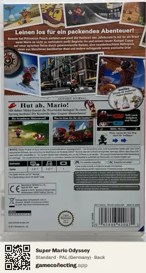 Super Mario Odyssey Nintendo Switch, Germany box back