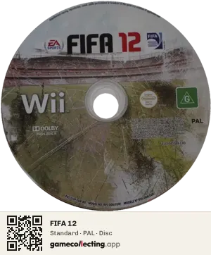 FIFA 12 Nintendo Wii, PAL disc