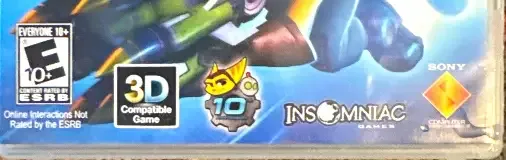 Ratchet & Clank: Full Frontal Assault, the ESRB box on its front