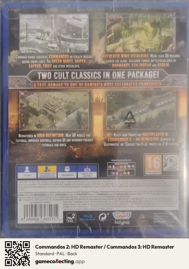 Commandos 2: HD Remaster / Commandos 3: HD Remaster PlayStation 4, PAL box back