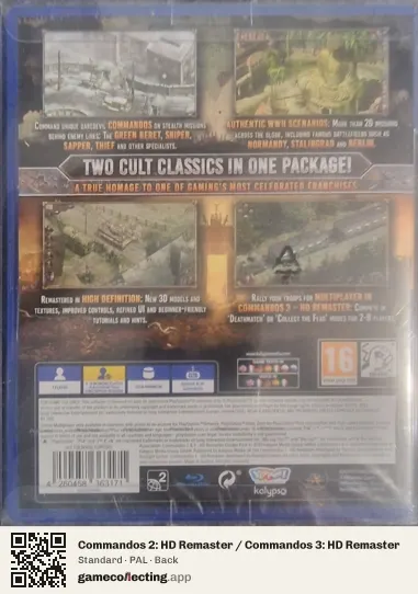 Commandos 2: HD Remaster / Commandos 3: HD Remaster PlayStation 4, PAL box back