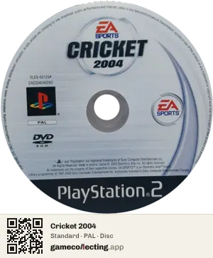 Cricket 2004 PlayStation 2, PAL disc