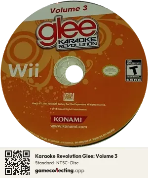 Karaoke Revolution Glee: Volume 3 Nintendo Wii, NTSC disc